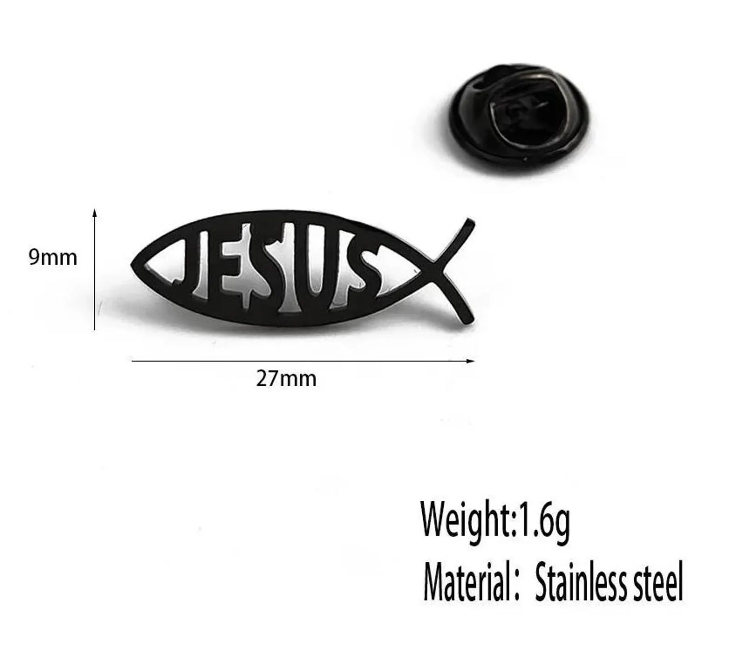 Jesus Fish Lapel Pin for Men & Women – Gold or Silver Brooch Badge – Trendy Christian Accessory & Religious Gift